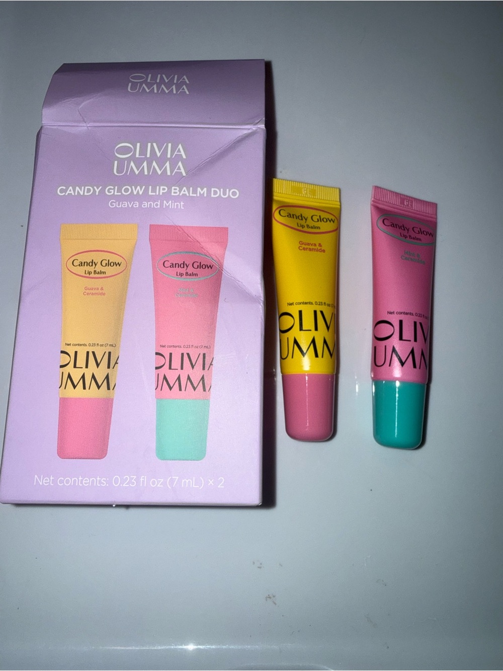 Candy Glow Lip Balm Duo - Guava & Mint (Pink, Yellow)
